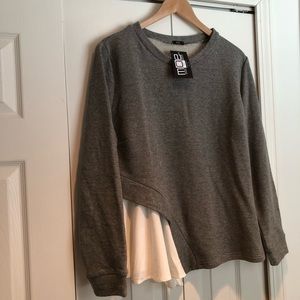 NWT sweatshirt top with cute ruffle accent on hip